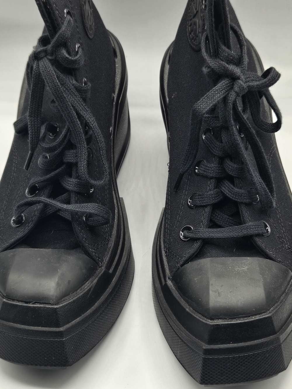 Converse Chuck 70 De Luxe Wedge High Top Triple Black Platform Sneakers Women’s - Picture 3 of 9